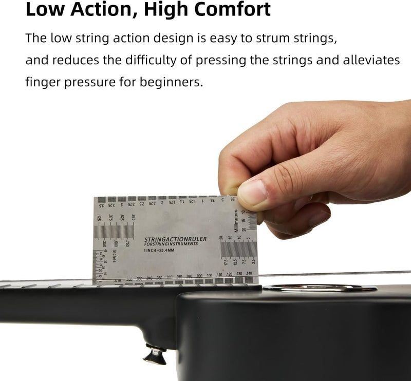 TOM 23" Carbon Fiber Concert Ukulele – Upgraded Ukelele Kit with Quick Locking Strap, Waterproof, Ultra-Lightweight (1.25 lbs), Ideal for Beginners, Professionals & Outdoor Adventures (Black) - Image 4